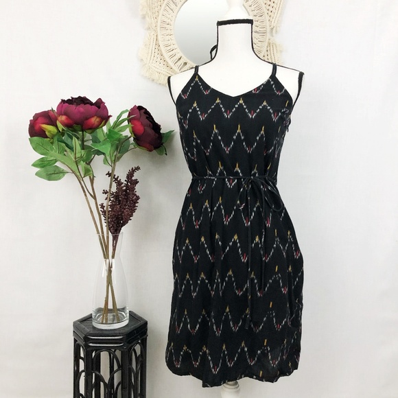 Loft chevron print cross strap casual dress 4 - Picture 2 of 8